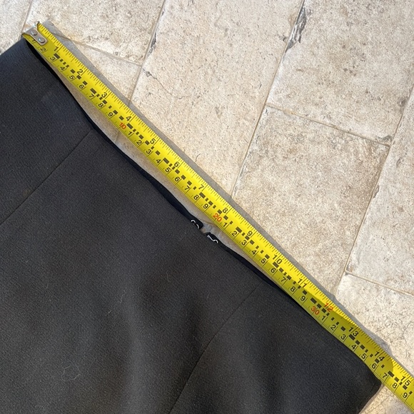 Loft, black laser cut midi skirt, geometric pattern cut out at bottom. Size 2 - Picture 11 of 14